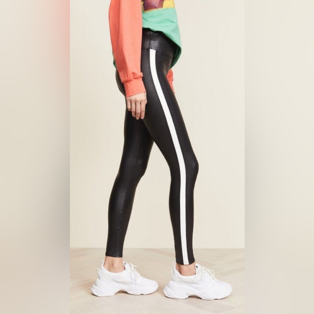 SPANX Faux Leather Side Stripe Leggings